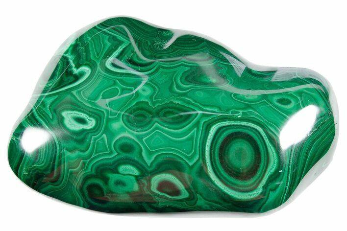 Flowery Polished Malachite Specimen - DR Congo #360788